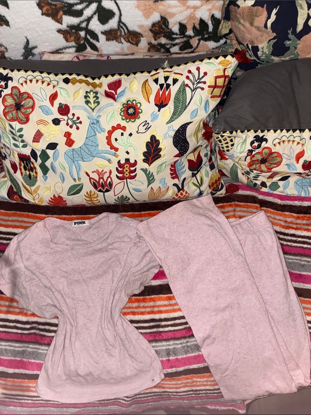 PINK Heather Light Pink Two-Piece Loungewear Set